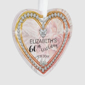 Rosa Rosen |Diamanten 60. Geburtstag Keepake Ornament (Vorderseite)