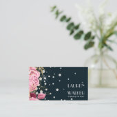 Rosa Rosen Diamanten elegante Kosmetikerin Visitenkarte (Stehend Vorderseite)