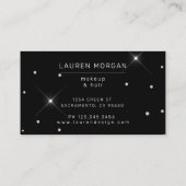 Rosa Rosen Diamanten elegante Kosmetikerin Visitenkarte (Rückseite)