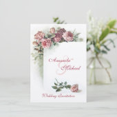 Rosa Rosen, die Einladung wedding sind (Stehend Vorderseite)