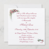 Rosa Rosen, die Einladung wedding sind (Rückseite)