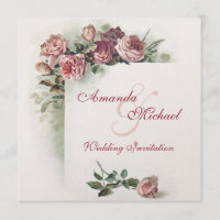 Rosa Rosen, die Einladung wedding sind