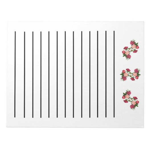 Rosa Rosen, dunkel gestrichen Notizblock (Vorderseite)