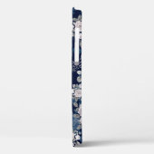 Rosa Rosen Dunkelblau: Vintag Case-Mate iPhone Hülle (Rückseite / Links)