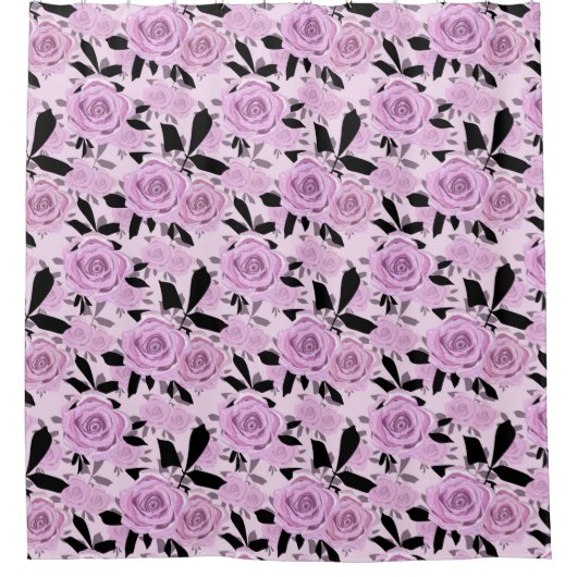 Rosa Rosen Duschvorhang (Vorderseite)