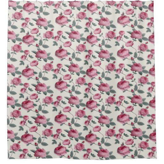 Rosa Rosen Duschvorhang (Vorderseite)