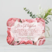 Rosa Rosen Einladung (Stehend Vorderseite)