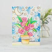 Rosa Rosen Einladung (Stehend Vorderseite)