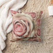 Rosa Rosen Elegante Flora Rustikales Bauernhaus Ch Kissen (Decke)