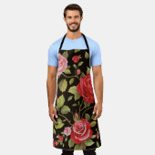 Rosa Rosen: elegantes Blumenmuster. Schürze (Getragen)
