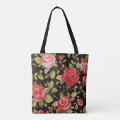 Rosa Rosen: elegantes Blumenmuster. Tasche (Rückseite)