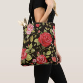 Rosa Rosen: elegantes Blumenmuster. Tasche (Von Nahem)