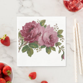 Rosa Rosen Eleganz Papier Serviette