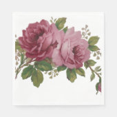 Rosa Rosen Eleganz Papier Serviette (Vorderseite)
