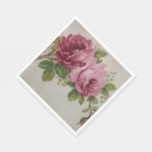 Rosa Rosen Eleganz Papier Serviette (Ecke)