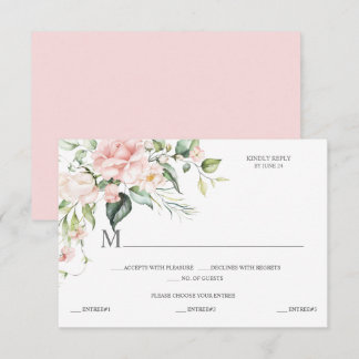 Rosa Rosen Eukalyptus Auswahl Rosa Zurück RSVP Karte