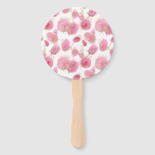 Rosa Rosen Fächer (Vorderseite)