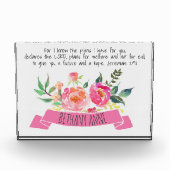 Rosa Rosen-Fahnescripture-mit Blumenvers Fotoblock (Vorderseite)