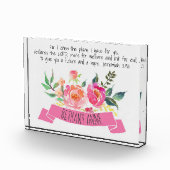 Rosa Rosen-Fahnescripture-mit Blumenvers Fotoblock (Rechts)