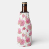 Rosa Rosen Flaschenkühler (Flaschenvorderseite)