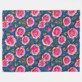 Rosa Rosen Fleecedecke (Vorderseite (Horizontal))