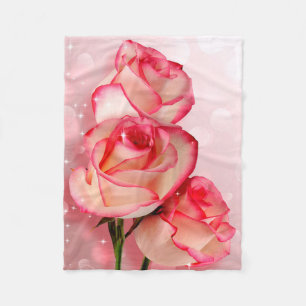 Rosa Rosen Fleecedecke