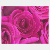 Rosa Rosen Fleecedecke (Vorderseite (Horizontal))