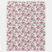 Rosa Rosen Fleecedecke (Vorderseite)