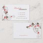 Rosa Rosen Fleur elegante kundenspezifische Visitenkarte (Vorne/Hinten)