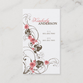 Rosa Rosen Fleur elegante Natur-BlumenBlumen Visitenkarte