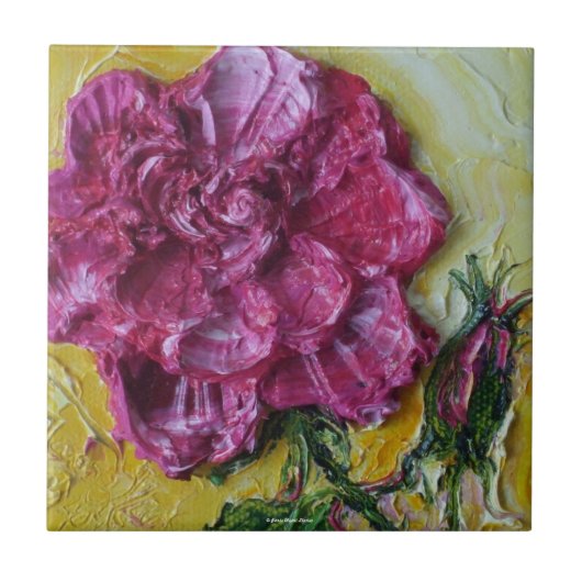 Rosa Rosen-Fliese Fliese (Vorderseite)