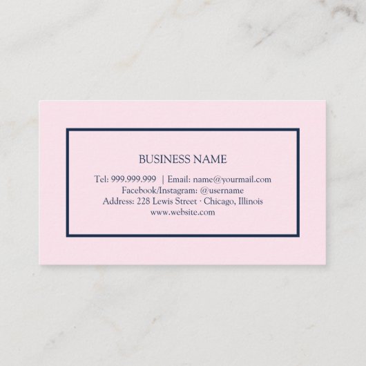 Rosa Rosen floral auf Navy Blue Loyalty Punch Card Visitenkarte (Rückseite)