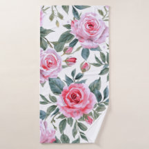 Rosa Rosen Floral Cottagecore Wasserfarbenmuster