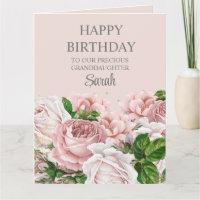 Rosa Rosen Floral Glitter Sweet 16 Großeltern