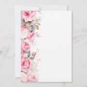 Rosa Rosen Florale Brautparty ~ Einladung (Rückseite)