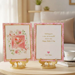 Rosa Rosen Florale Herzen Muttertag 3D-Stil Karte