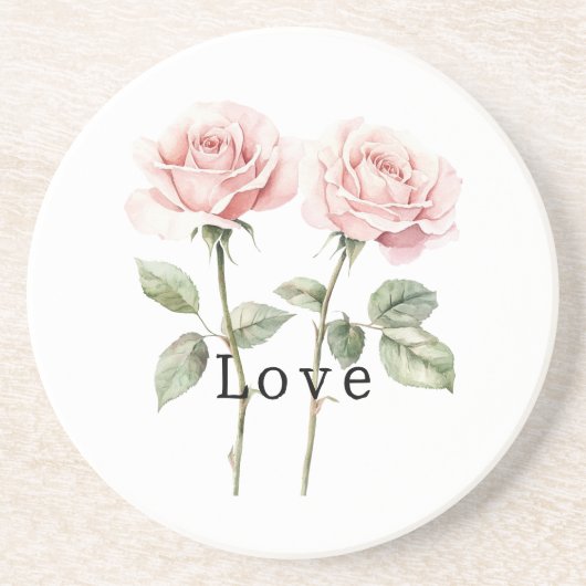 Rosa Rosen Florale Liebe Getränkeuntersetzer (Vorne)