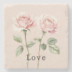 Rosa Rosen Florale Liebe Steinuntersetzer