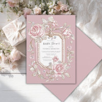 Rosa Rosen Florale Vintage-Baby-Party