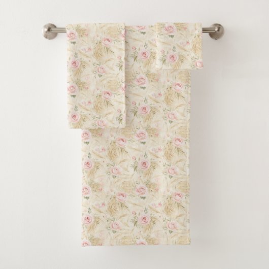 Rosa Rosen Florales Brautbad Badhandtuch Set (Insitu)