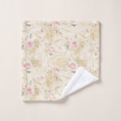 Rosa Rosen Florales Brautbad Badhandtuch Set (Waschlappen)