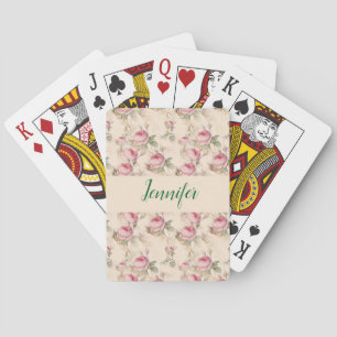 Rosa Rosen Florales Kartenspiel mit individuellem  Spielkarten
