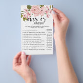 Rosa Rosen Florales Spiel Über oder Unter Flyer (Handgriff)