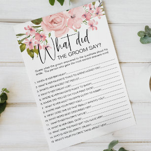 Rosa Rosen Florales Spiel Was Würde der Bräutigam Flyer