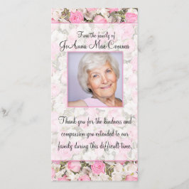 Rosa Rosen-Foto-Beileid danken Ihnen zu kardieren Dankeskarte