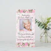 Rosa Rosen-Foto-Beileid danken Ihnen zu kardieren Dankeskarte (Stehend Vorderseite)