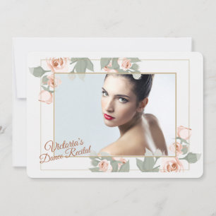 Rosa Rosen-Foto-Rahmen-Einladung Einladung