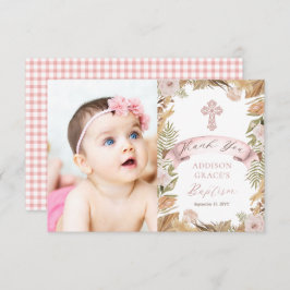 Rosa Rosen |Foto zur Taufe der Girl-Girl-Flora Dankeskarte