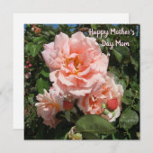 Rosa Rosen für die Mama Feiertagskarte (Vorne/Hinten)