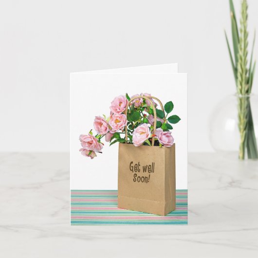 Rosa Rosen für eine gute Balancekarte Karte (Vorderseite)